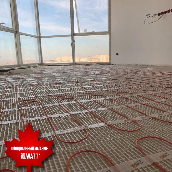Тонкий самоклеящийся греющий мат IQ FLOOR MAT 150 Вт/м.кв - 16м²